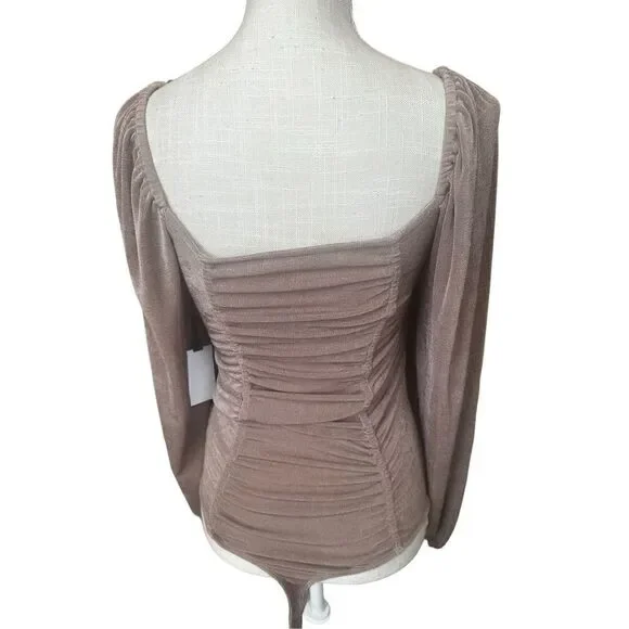 ASTR Brown Metallic Bodysuit NWHT Size Medium - Picture 6 of 8